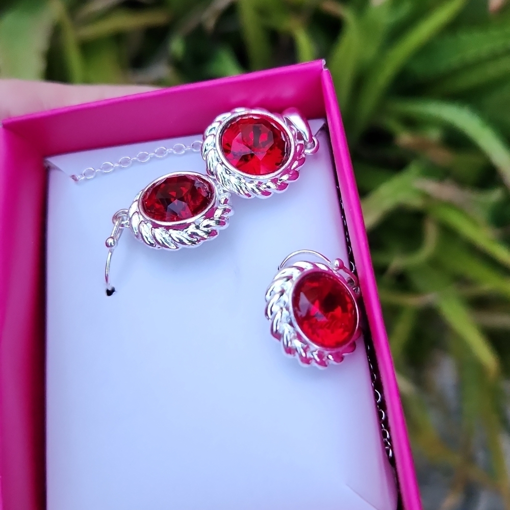 NEW! JANUARY - Birthstone Necklace & Earring  Set -  January - Picture 11 of 12